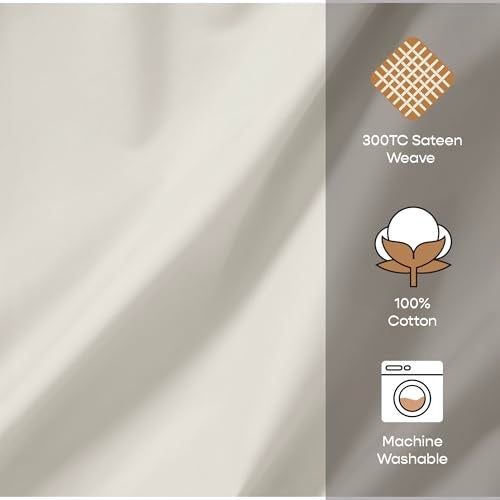 SleepyCat Sateen Duvet Cover | 100% Cotton | 300TC Sateen Weave with Corner Ties & Zipper Closure | Oeko-TEX & AZO Free - Ivory (Single Size, 90x60 Inches) - Image 3