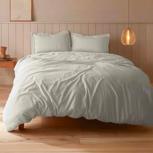 SleepyCat Sateen Duvet Cover | 100% Cotton | 300TC Sateen Weave with Corner Ties & Zipper Closure | Oeko-TEX & AZO Free - Ivory (Single Size, 90x60 Inches) - Image 1