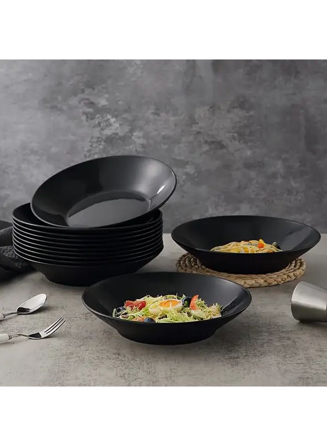 6 Pack Shatterproof Black Plastic Deep Dish Bowls Microwave Dishwasher Safe - Image 4