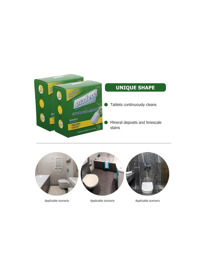 Toilet Bowl Cleaner Effervescent Tablet Toilet Cleaning Effervescent Cubes Fresh Scent for All-Around Cleanliness Long Lasting Freshness and Brilliant Shine Removes Hard Water (2 Boxes) - Image 5