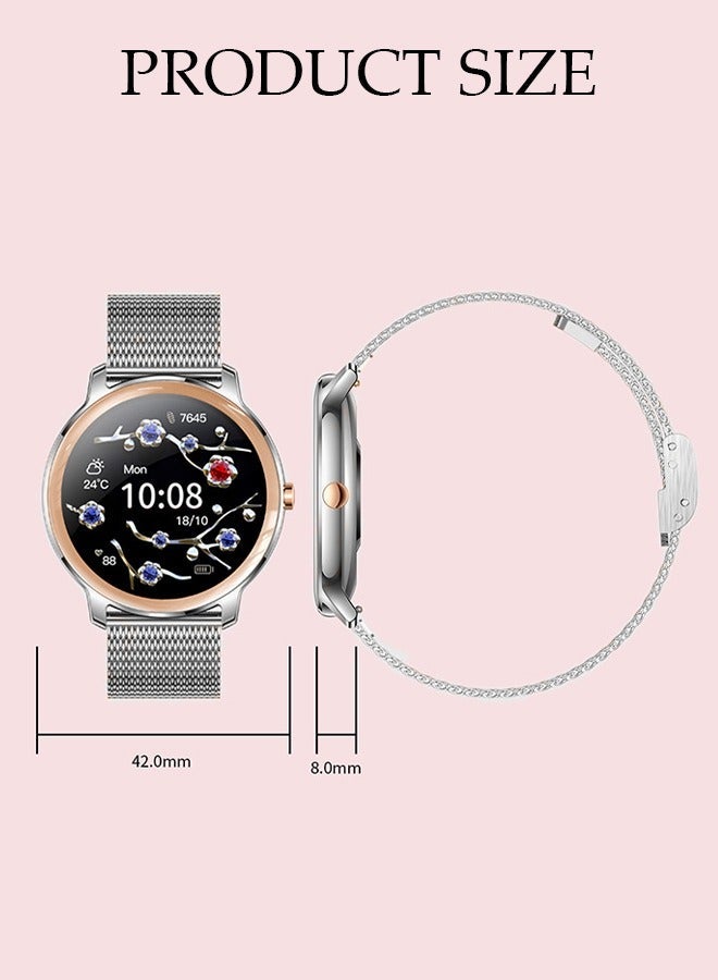 DUNISO 1.32" HD Touch Smart Watch for Women Can Make and Answer Calls Fitness Tracker Heart Rate Sleep Quality Monitor Round Smart Watch IP67 Waterproof Watch Compatible with iOS and Android - Image 4