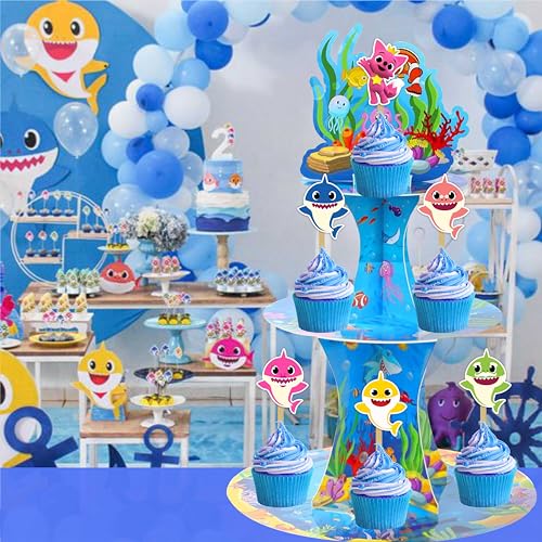 Seyal "Bby Shrk Cupcake Toppers – Cute Party Decorations for Bby Shrk-Themed Birthdays – Fun & Colorful Cake Toppers for Birthday Parties – Multicolor Set of 24" - Image 4