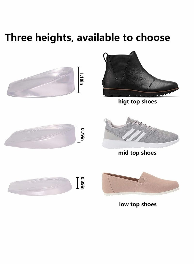 KASTWAVE 1 Pair Gel Height Increase Heel Insoles, Invisible Shoe Lifts Inserts,Cushion Elastic Shock Absorption Heel Pads, Lift Shoes Inserts 1cm 2cm 3cm for Men and Women (White, Height :2cm)  - Image 5