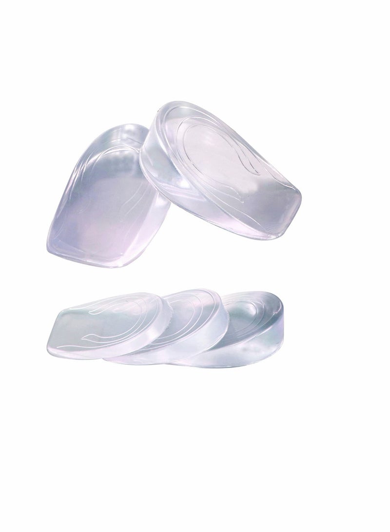KASTWAVE 1 Pair Gel Height Increase Heel Insoles, Invisible Shoe Lifts Inserts,Cushion Elastic Shock Absorption Heel Pads, Lift Shoes Inserts 1cm 2cm 3cm for Men and Women (White, Height :2cm)  - Image 1