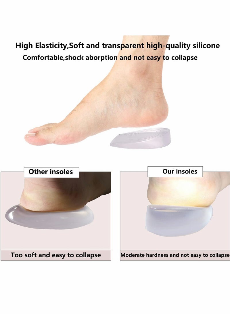 KASTWAVE 1 Pair Gel Height Increase Heel Insoles, Invisible Shoe Lifts Inserts,Cushion Elastic Shock Absorption Heel Pads, Lift Shoes Inserts 1cm 2cm 3cm for Men and Women (White, Height :2cm)  - Image 3