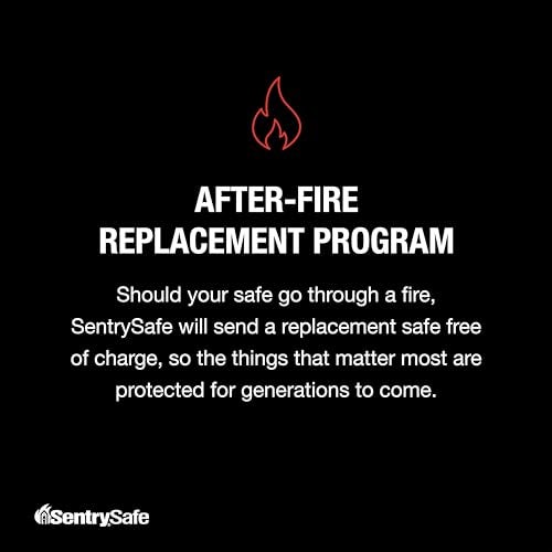 سينتري سيف Sentrysafe مقاوم للحريق آمن مع قفل مفتاح صندوق قفل الصدر للمنزل أو السفر لتأمين المستندات المالية 0.18 قدم مكعب 6.1 × 14.3 × 11.2 بوصة 1210 - Image 4