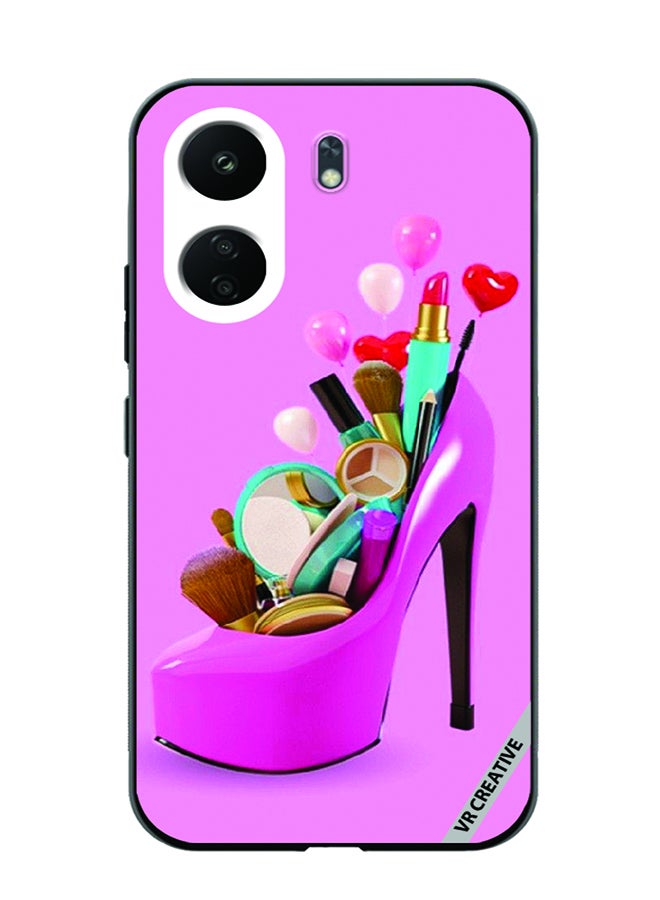 VR CREATIVE Protective Case Cover For Xiaomi Redmi 13C Barbie Shoe Design Multicolour - Image 1