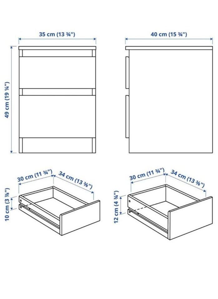 White chest of drawers