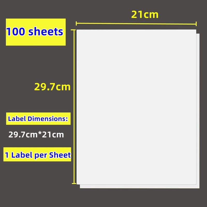 SECUREMENT ® Full Sticker Label A4 Sheets for FBA Shipment- Suitalble for All Printers (500) - Image 2