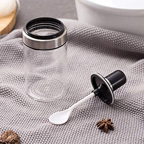 Ash  Roh Ash & Roh® Glass Seasoning Container Ghee Oil/Honey Dispenser Bottle Kitchen Castor Stainless Steel Seasoning Bottle - 260 ML (SPOON BOTTLE) - Image 3