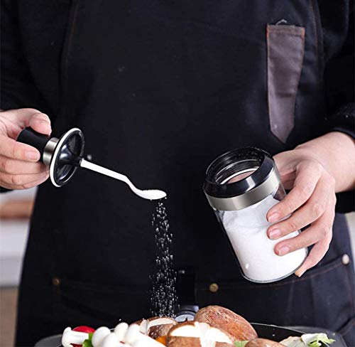 Ash  Roh Ash & Roh® Glass Seasoning Container Ghee Oil/Honey Dispenser Bottle Kitchen Castor Stainless Steel Seasoning Bottle - 260 ML (SPOON BOTTLE) - Image 2