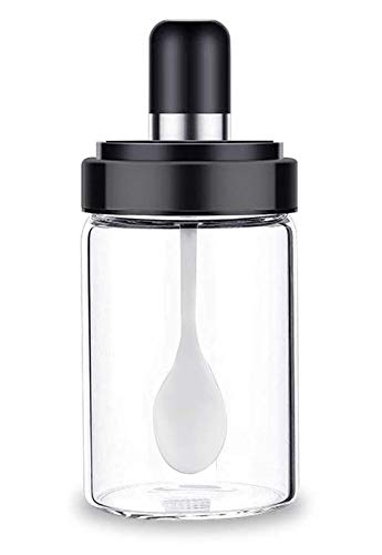 Ash  Roh Ash & Roh® Glass Seasoning Container Ghee Oil/Honey Dispenser Bottle Kitchen Castor Stainless Steel Seasoning Bottle - 260 ML (SPOON BOTTLE) - Image 1