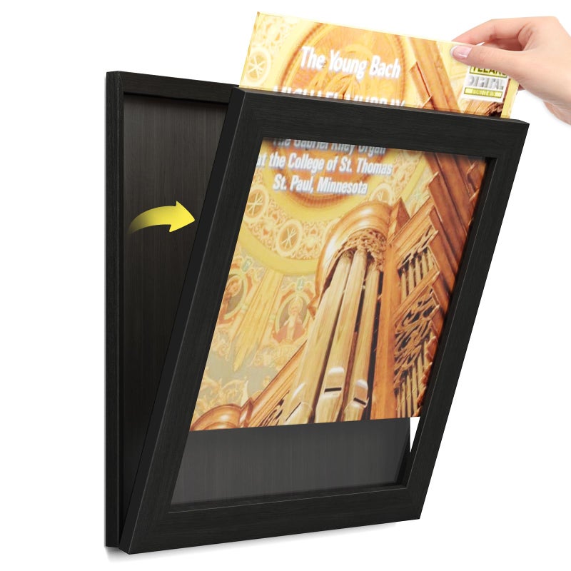 Emfogo Vinyl Record Frame for the Wall Vinyl Record Display Frame Album Frames for 12x12 Inch LP Album Cover 1 PackBlack
