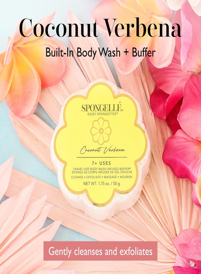 SPONGELLÉ Spongelle Coconut Verbena Spongette Loofah Body Scrubber | Bath & Shower Loofah for Women | Body Scrubber Exfoliator with Body Wash Infused Sponge | 5+ uses | Creamy Coconut, Verbena & Lime - Image 2
