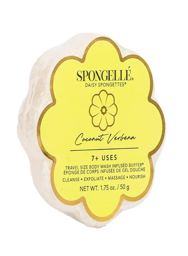 SPONGELLÉ Spongelle Coconut Verbena Spongette Loofah Body Scrubber | Bath & Shower Loofah for Women | Body Scrubber Exfoliator with Body Wash Infused Sponge | 5+ uses | Creamy Coconut, Verbena & Lime - Image 1