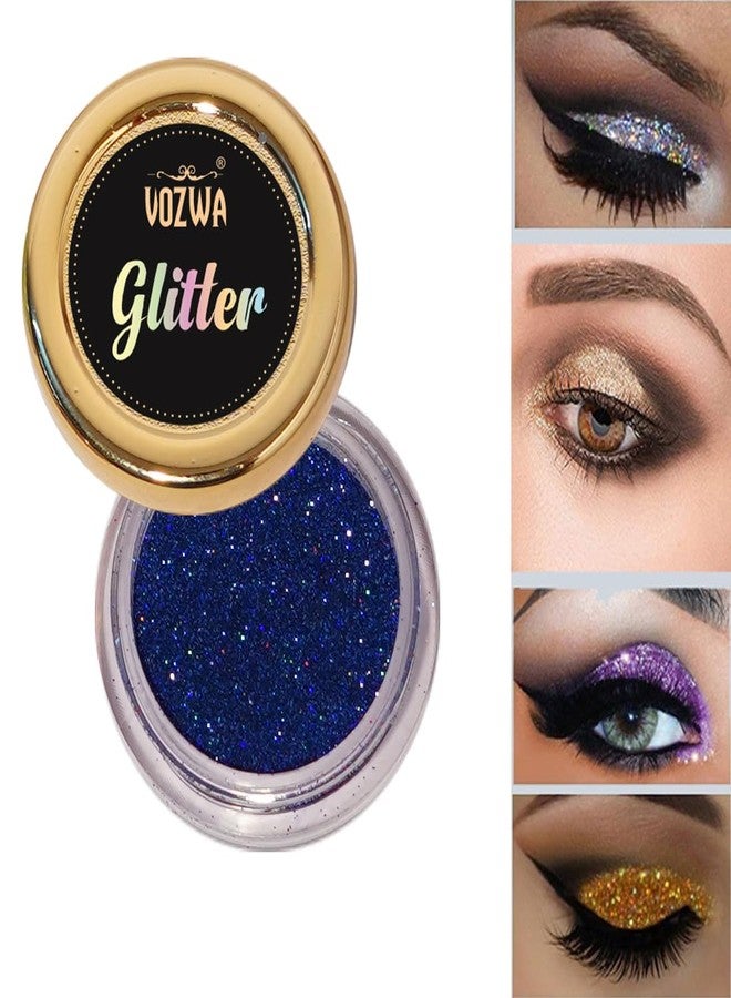 Vozwa Black Beauty Eyeshadow Chunky Glitter and Holographic Blue Eye Glitter - Image 3