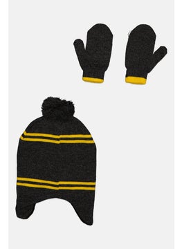 Batman Toddlers Boy 2 Pcs Beanie And Gloves Set, Grey  - Image 2