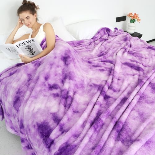 obinsm Fleece Blankets Purple Soft Blanket Fuzzy Throw Blankets for Bed