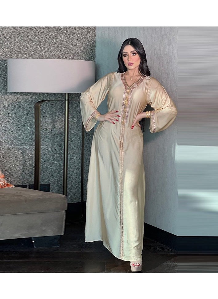 ShineShe Muslim Dress Dubai Women's Fashion Abaya Long Dress Beaded Dress Robe  - Image 4