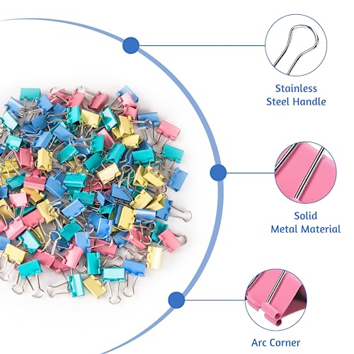 OWLKELA 120 Pack Mini Binder Clips, Color Binder Clips, Small Paper Clips 15mm 5/8 Inch. Micro Size Office Clips for Home School Office and Business. - Image 3