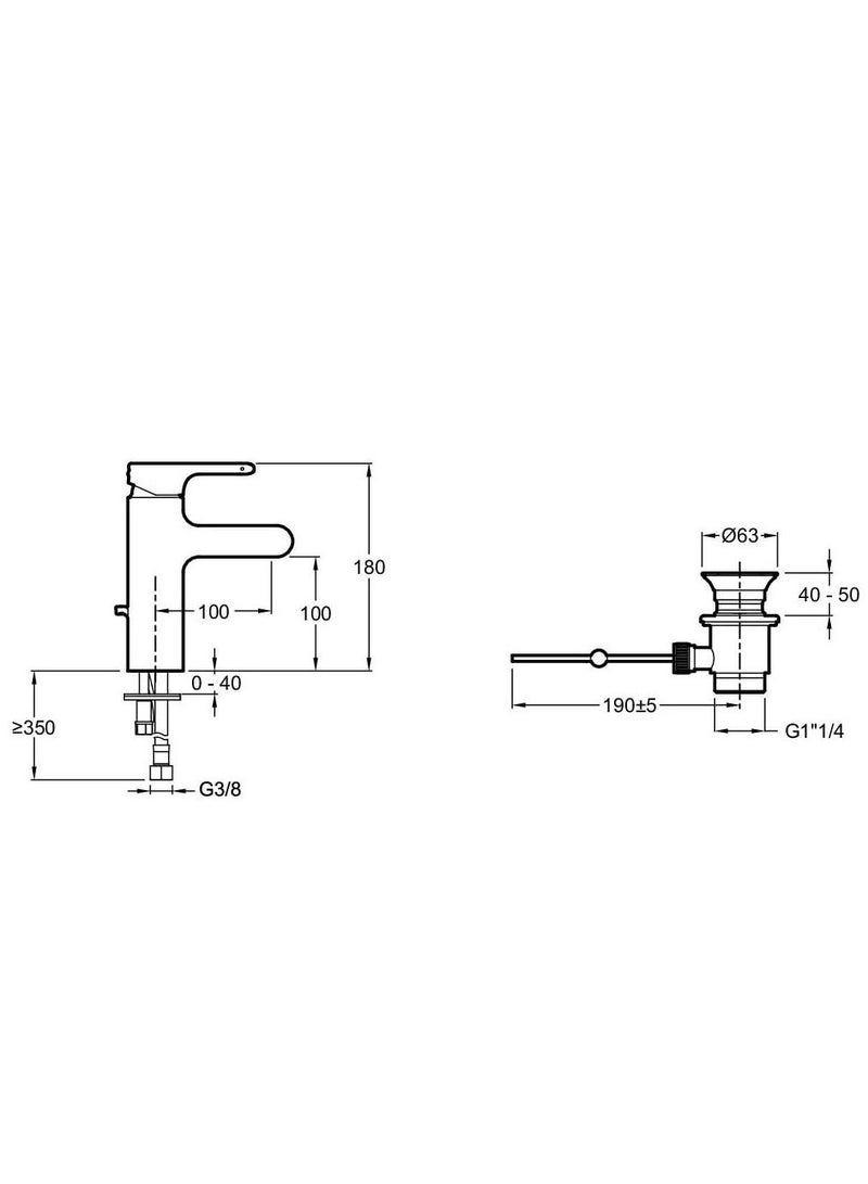 Jacob Delafon Basin Water Mixer Singular E10860 - Image 2