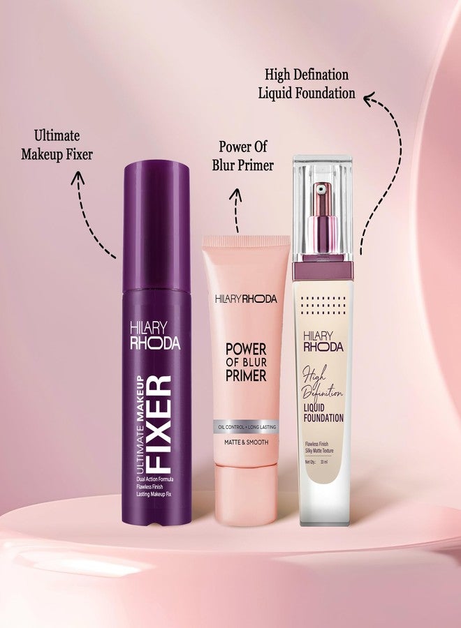 Hilary Rhoda Party Makeup Kit | Pore Minimiser Primer | Liquid Foundation | Travel-Friendly | Makeup Gift Set | Holiday Beauty Kit | Makeup Kit for Women | Gift for Sister | All skin types - Image 3