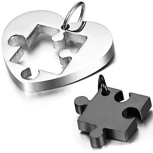 OIDEA Couple Puzzle Necklace Relationship Unique Jewelry Gifts for Girlfriend Boyfriend Wife Husband - Image 1