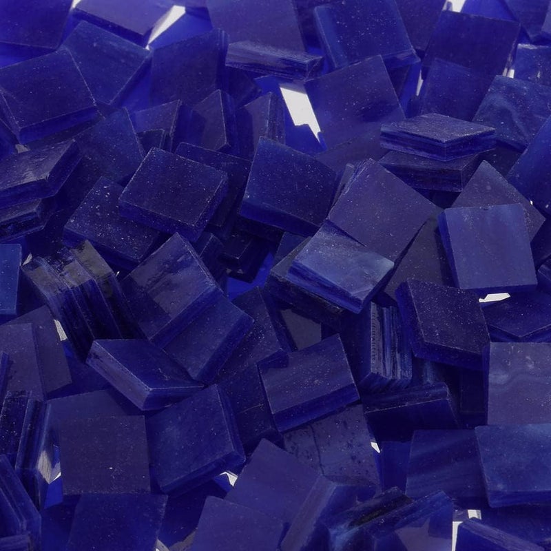 klarako250 Pieces Many Color Square Glass Mosaic Tiles for Mosaic Making Craft klarakoDark blue - Image 2
