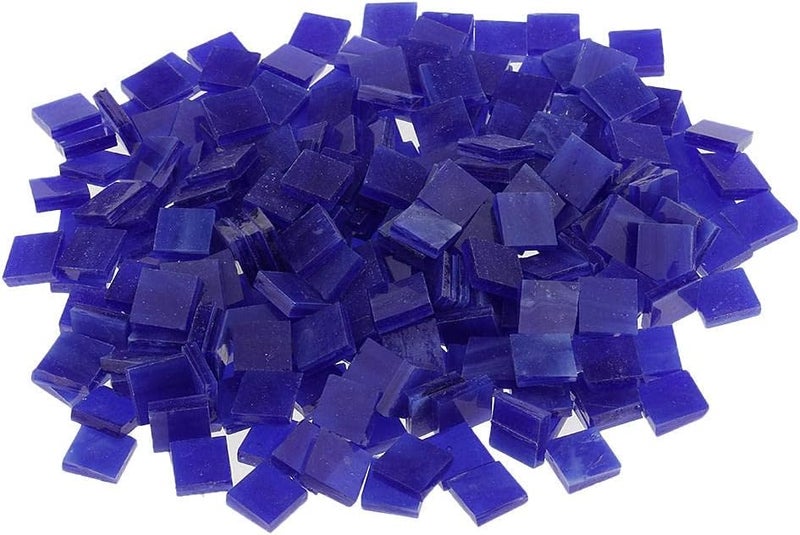 klarako250 Pieces Many Color Square Glass Mosaic Tiles for Mosaic Making Craft klarakoDark blue - Image 1