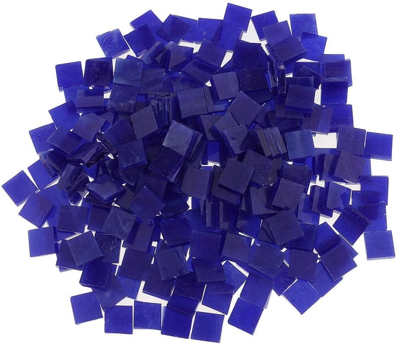 klarako250 Pieces Many Color Square Glass Mosaic Tiles for Mosaic Making Craft klarakoDark blue - Image 3