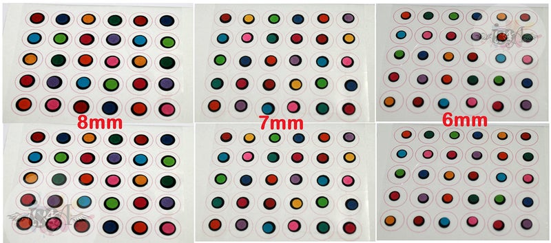 IS4A Bindi Indian Small Round Circle Premium Bindi 180 Count Assorted Multi Color and Multi Size Indian Daily Use Forehead Bindi Round Dot Tattoo Body Art Sticker - Image 3