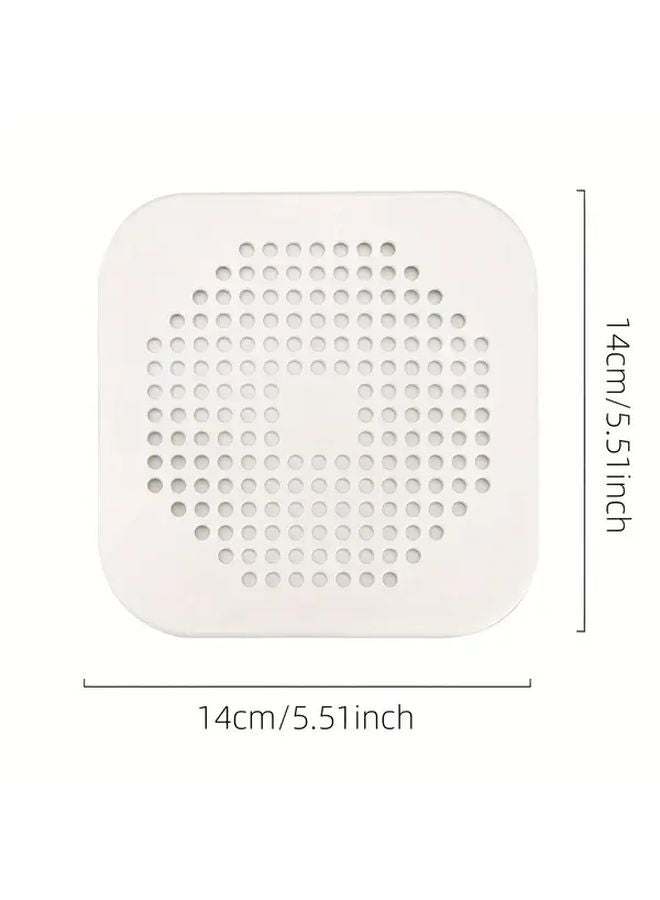 Gray White 2 Pack Shower Drain Cover With Suction Cup Hair Filter Flat Bottom Plug - Image 4