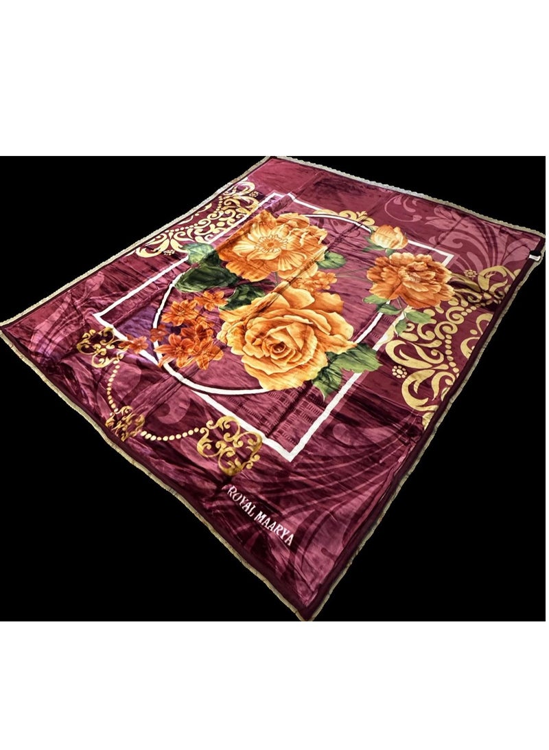 MAARYA GOLD 2 PLY SUPER SOFT EMBOSSED BLANKET - Image 2