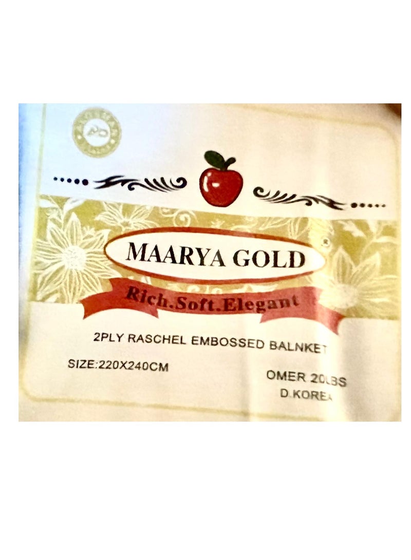 MAARYA GOLD 2 PLY SUPER SOFT EMBOSSED BLANKET - Image 5