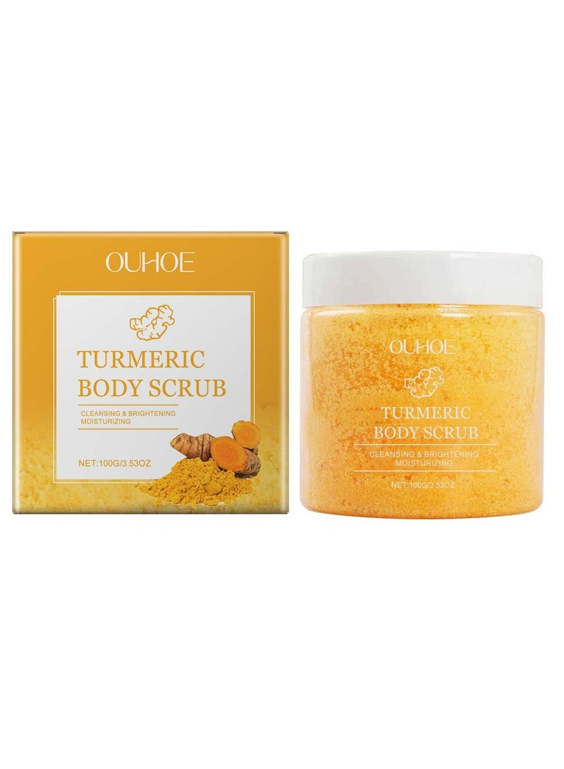 OUHOE Turmeric Body Scrub Moisturizing and Exfoliating Body, Face, Hand, Foot Scrub,Nourishes Skin,Deep Cleansing - Image 1