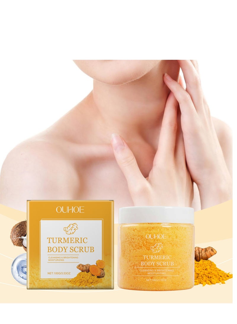 OUHOE Turmeric Body Scrub Moisturizing and Exfoliating Body, Face, Hand, Foot Scrub,Nourishes Skin,Deep Cleansing - Image 2