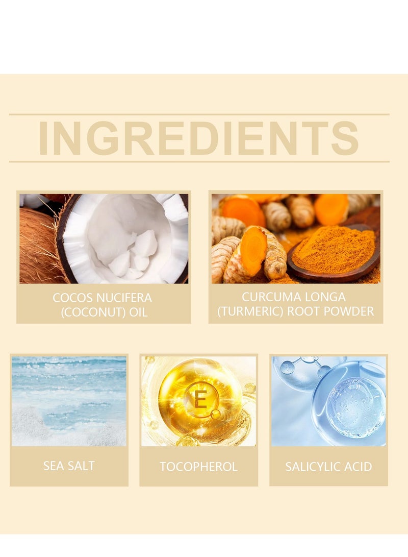 OUHOE Turmeric Body Scrub Moisturizing and Exfoliating Body, Face, Hand, Foot Scrub,Nourishes Skin,Deep Cleansing - Image 4