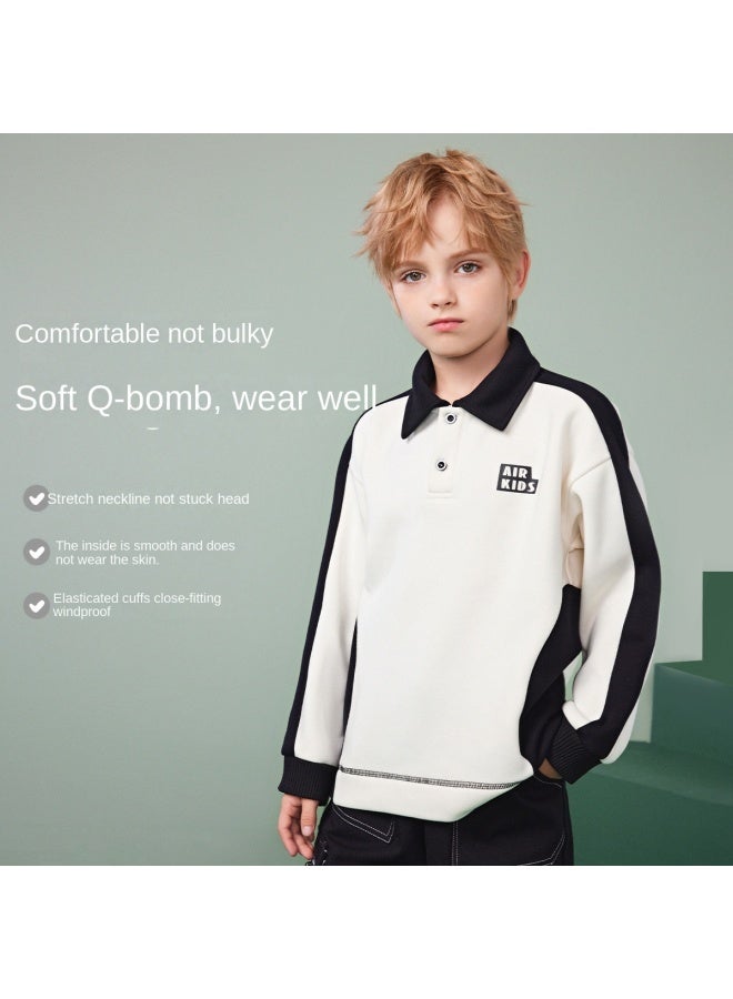 abckids Children's Set】boys' Two-piece Set For Fall 2025, Fashionable Color-block Hoodie With Athletic Casual Pants For Older Kids - Image 4