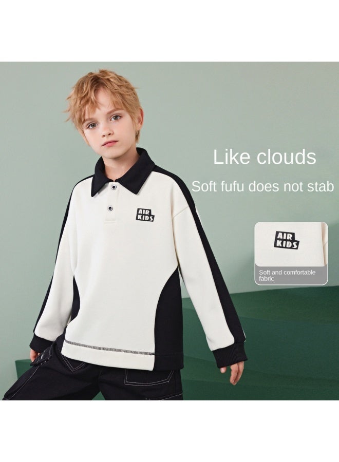 abckids Children's Set】boys' Two-piece Set For Fall 2025, Fashionable Color-block Hoodie With Athletic Casual Pants For Older Kids - Image 3