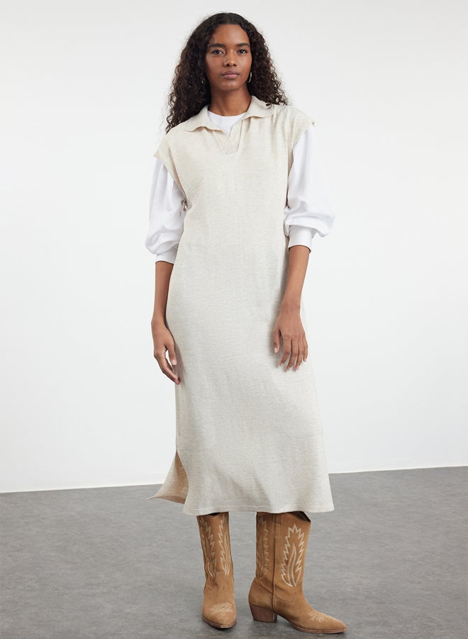trendyol Stone Long Knitwear Sweater Dress - Image 1
