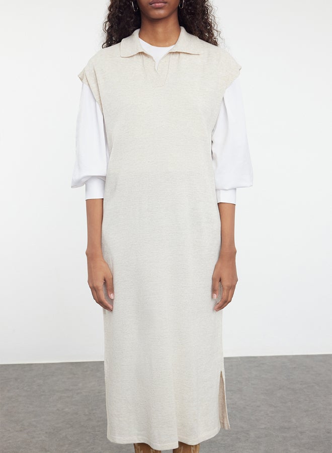 trendyol Stone Long Knitwear Sweater Dress - Image 3