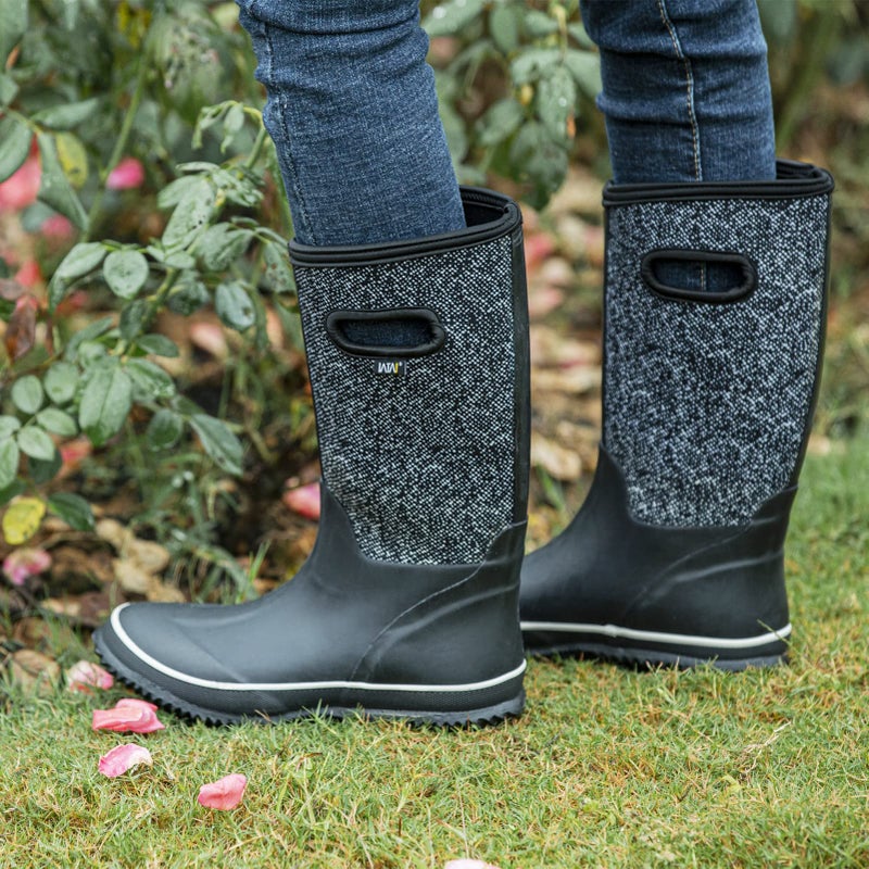 WTW Mid Calf Rain Boots for Women - Waterproof Insulated Neoprene Mud Boots Outdoor Hunting Garden Boots - Image 2