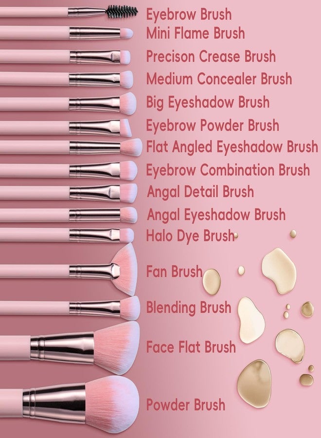 JPNK 21PCS Makeup Brushes Set - Premium Synthetic Foundation Powder Concealers Eye Shadows Blush Brushes - Image 3