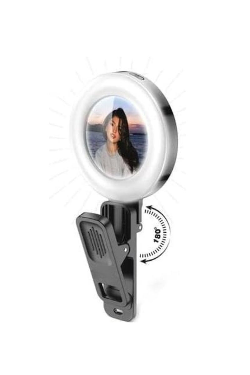 LED Video Light Clip Set for Smartphone – 3-in-1 Mobile Photography Kit with Tripod Stand, LED Light, and Microphone 