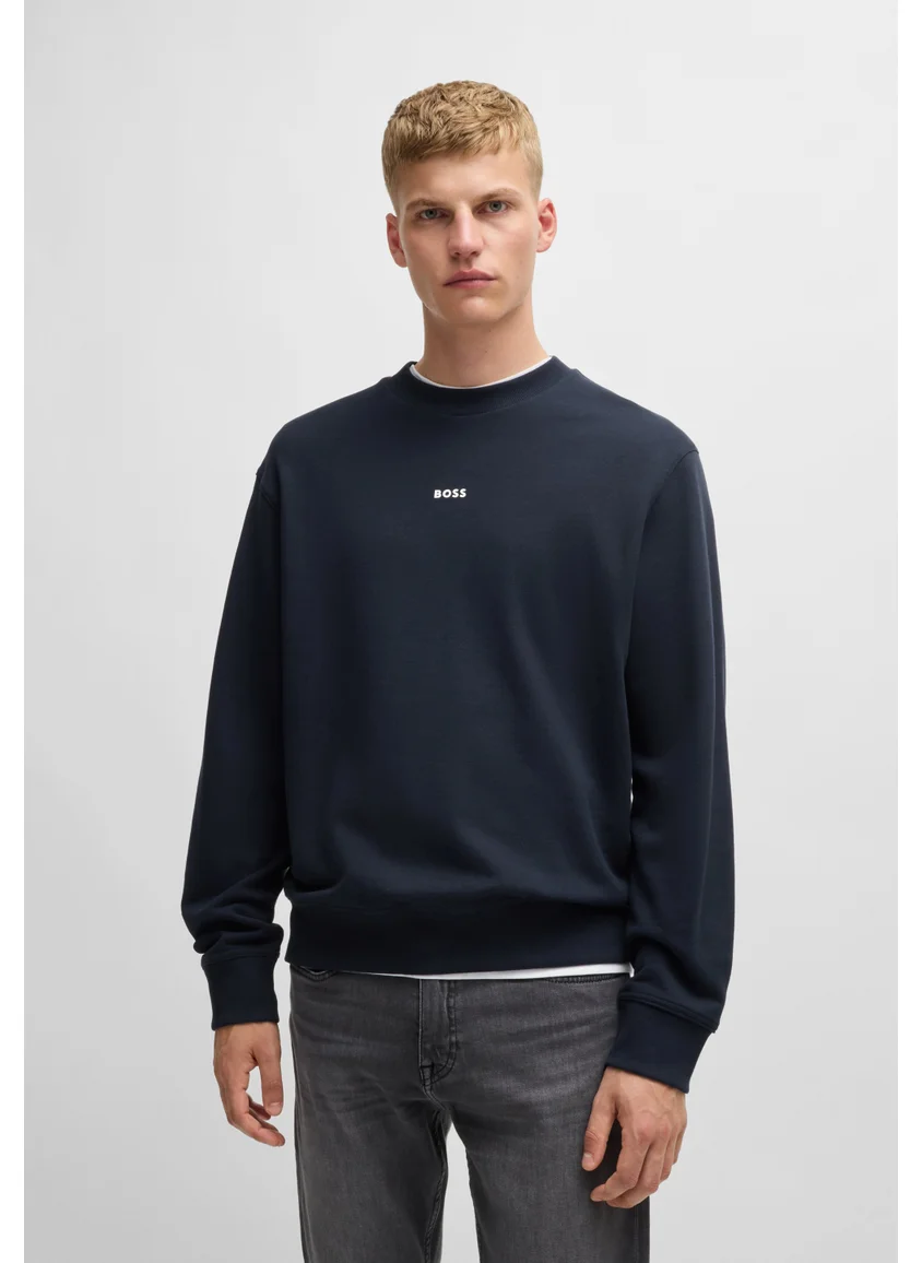 BOSS Relaxed-fit sweatshirt in cotton terry with contrast logo