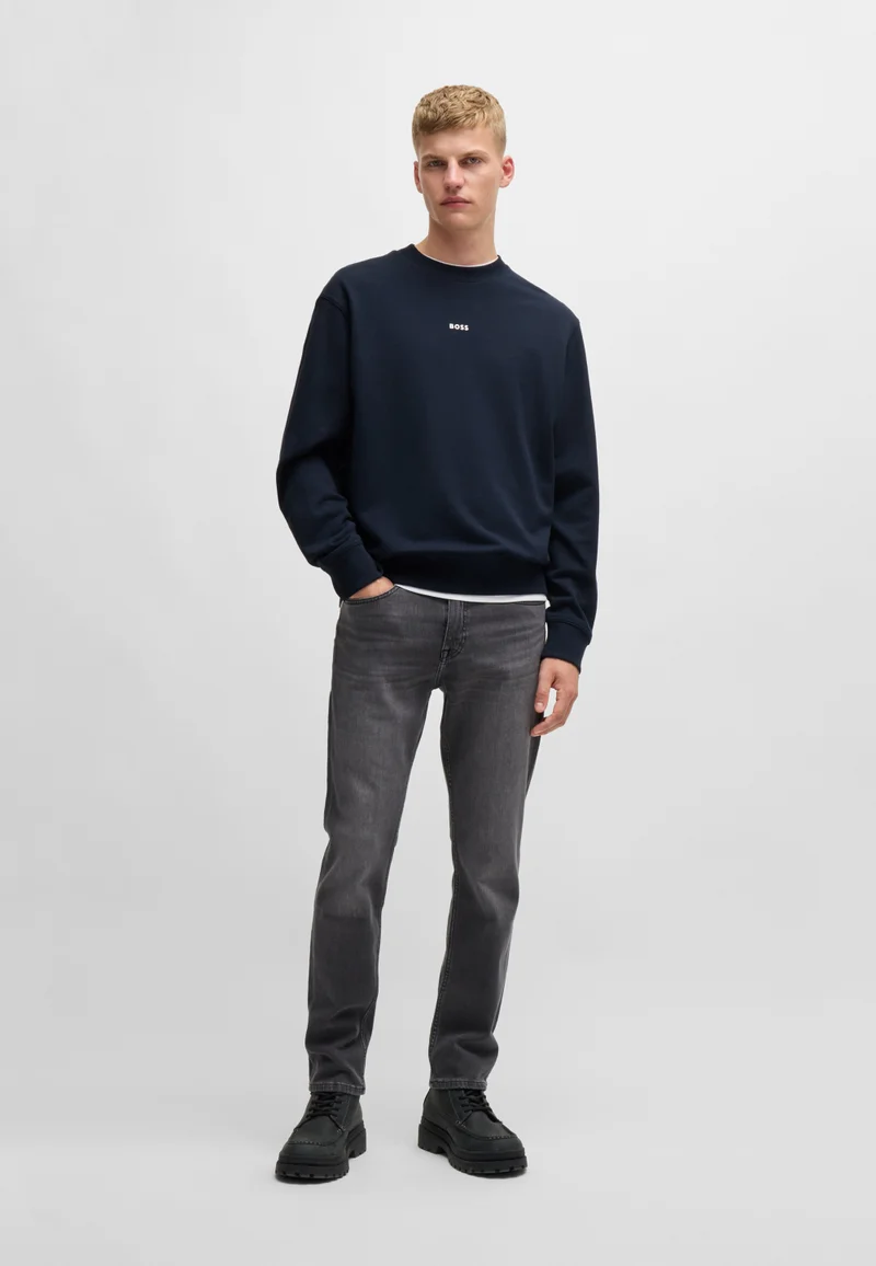BOSS Relaxed-fit sweatshirt in cotton terry with contrast logo