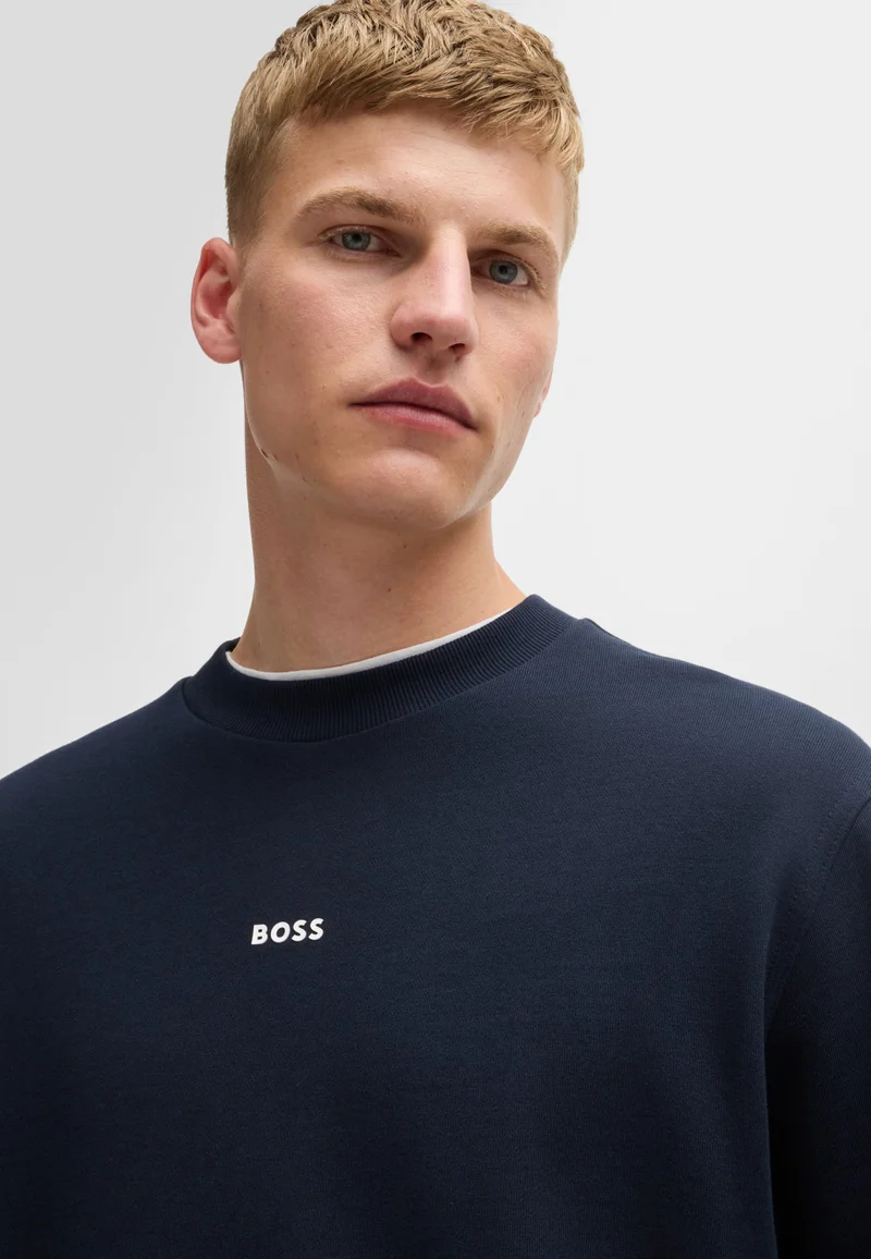 BOSS Relaxed-fit sweatshirt in cotton terry with contrast logo