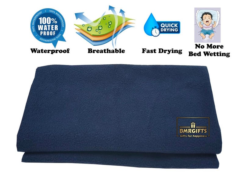 BMRGIFTS Cotton Extra Absorbent Waterproof Quick Dry Sheet for Baby Washable Mattress & Bed Protector Sheet for Toddler Children Pack of 3 Small Size, 50x70 cm Baby Pink, Dark Blue & Red - Image 4