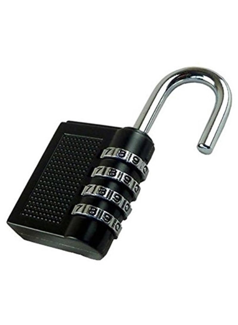 4 Digit Combination Padlock, Security Padlock, Luggage Travel Locks, Code Lock with Alloy Body for Travel Suitcases, Luggage Bags, Locker, School Gym, Bike Lock - Zinc Finish-  Black  - Image 3