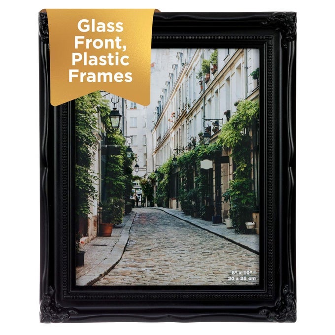 GEORGIA PICTURE FRAME HOLDS AN 8 X 10 PHOTO 975 X 1175 LARGE PLASTIC PICTURE FRAME FOR WALL HANGING AND PHOTO DISPLAY BLACK